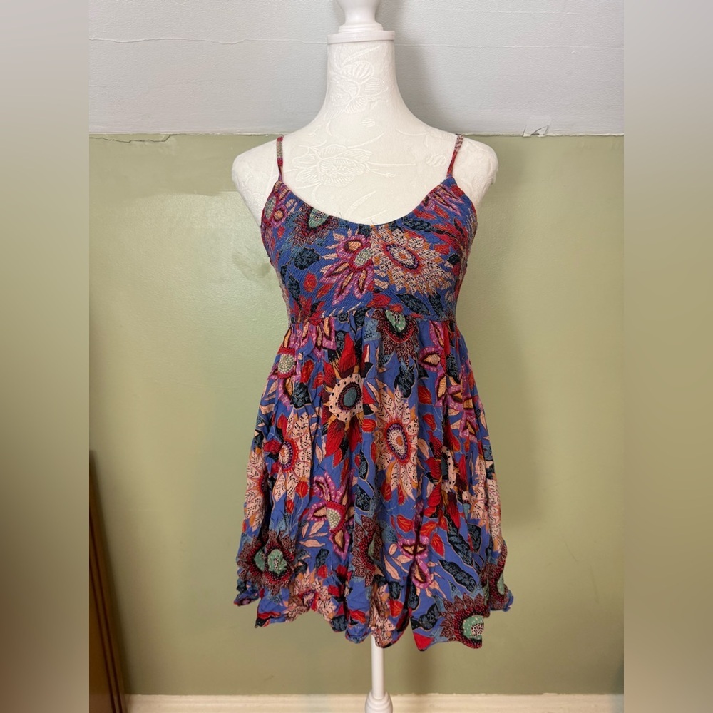 Angie Smocked Bodice Floral Mini Dress